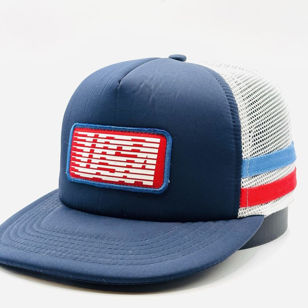USA Patch Snapback Foam Trucker Hat Meshback One Size Retro 3 Stripe Style